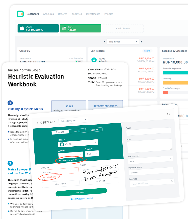 Heuristic evaluation of Wallet, a budget tracking app